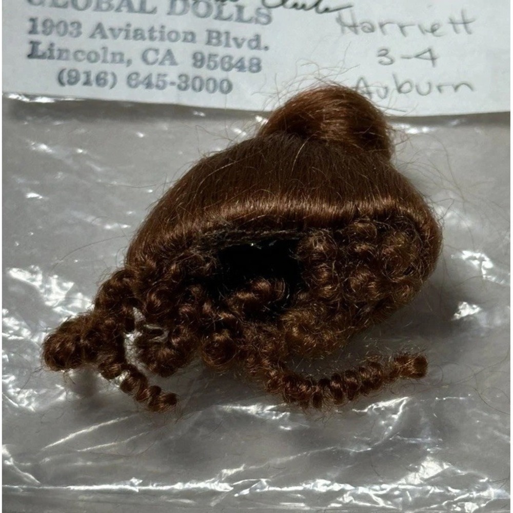 Harriet Mohair Doll Wig by Global Size 3-4 In Color Auburn